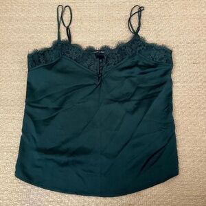 NWOT ABERCROMBIE & FITCH satin lace trim vneck cami with buttons
